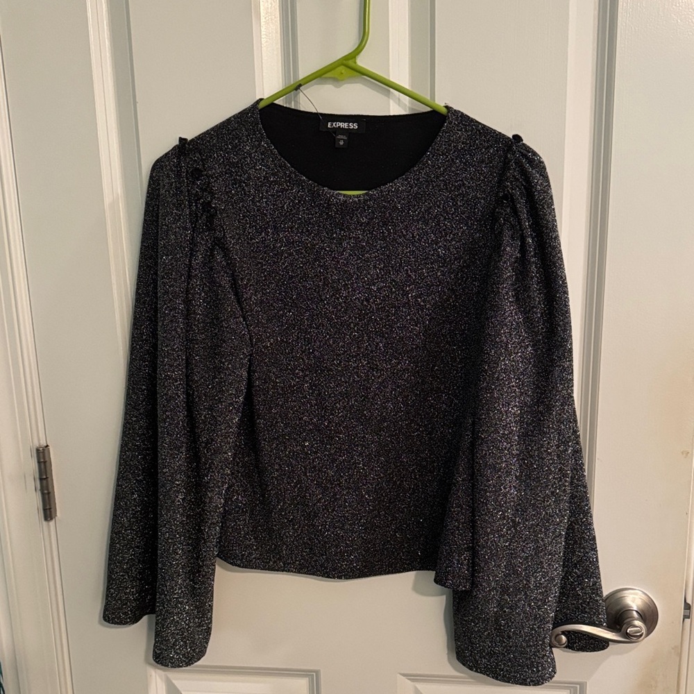 Express Shimmering Black Women's Blouse